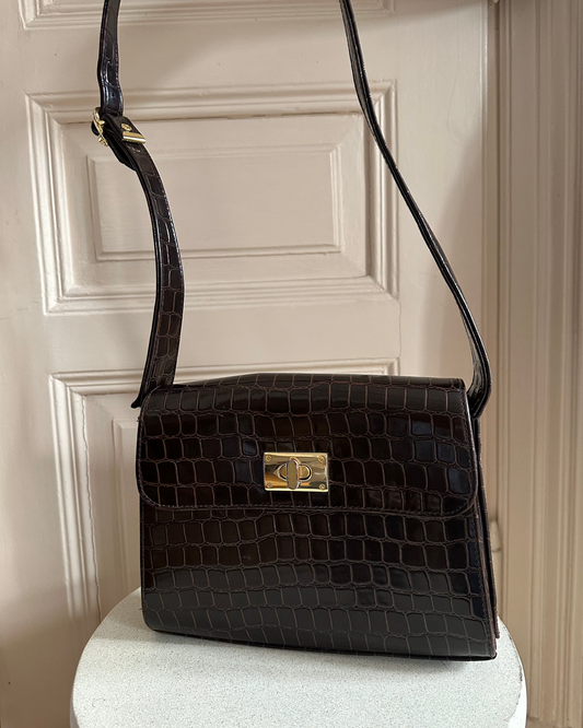 Torebka crossbody we wzór krokodyla